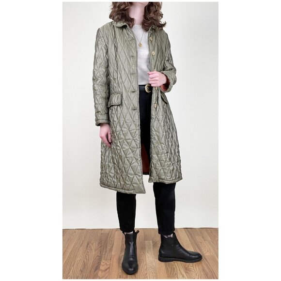 Vintage Quilted Chore Barn Coat Fall Winter Pea Coat Jacket Field Lightweight - Picture 8 of 8